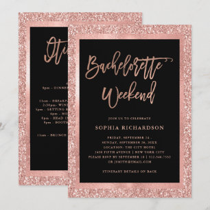 Wochenende des Imitat-Rosen-GoldGlitzer-  Einladung