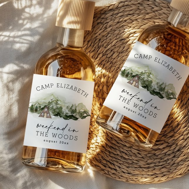 Wochenende im Camping Woods Bachelorette Alkoholflaschenetikett (Von Creator hochgeladen)
