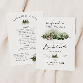 Wochenende im Camping Woods Bachelorette Einladung