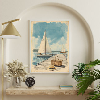 Wochenende in den Hamptons – Retro Ostküste am Mee Poster