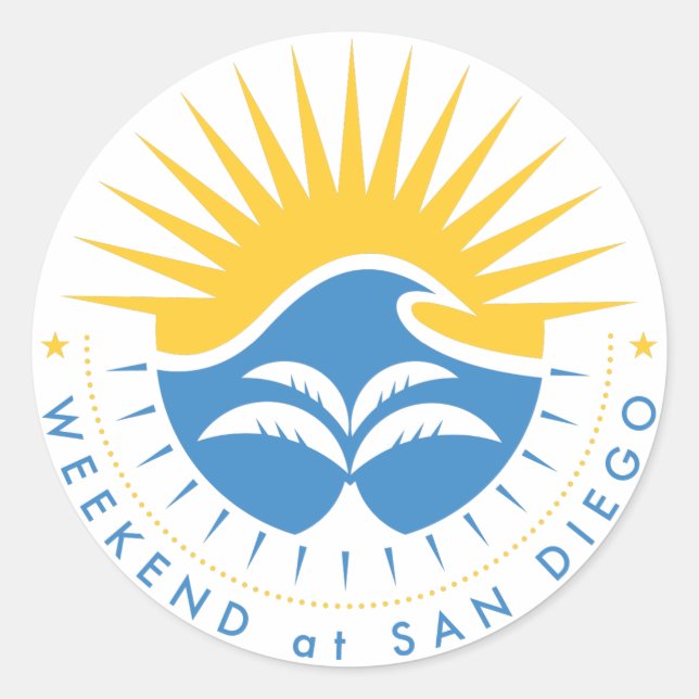 Wochenende in San Diego Runder Aufkleber (Vorderseite)
