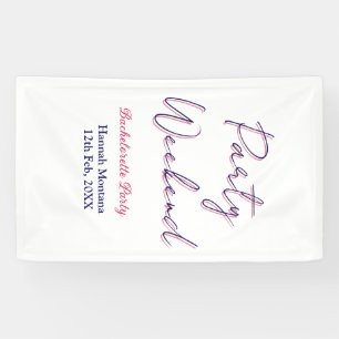 Wochenende Junggesellinnenabschied Name pink blau  Banner
