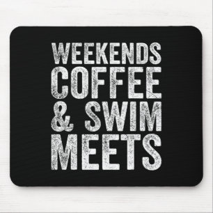 Wochenende Kaffee und Schwimm treffen Retro-Kaffee Mousepad
