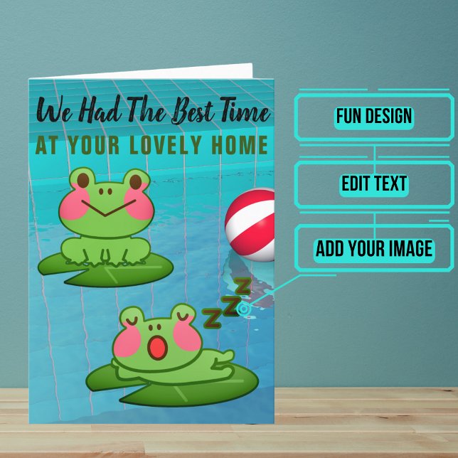 Wochenende mit Frosch Design Bleibe Dankeskarte (This is a great card to thank someone who showed you hospitality.)