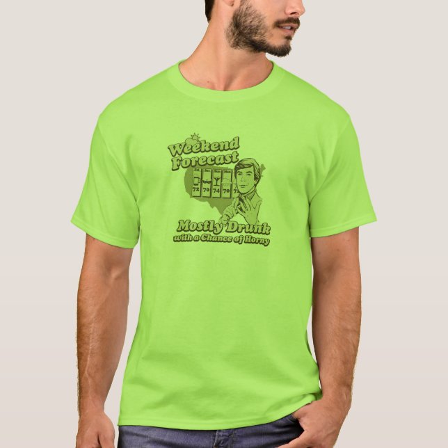 Wochenende prognostizierte größtenteils T-Shirt (Vorderseite)