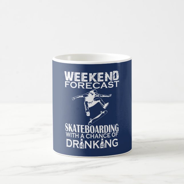 WOCHENENDE PROGNOSTIZIERTE SKATEBOARDING KAFFEETASSE (Mittel)