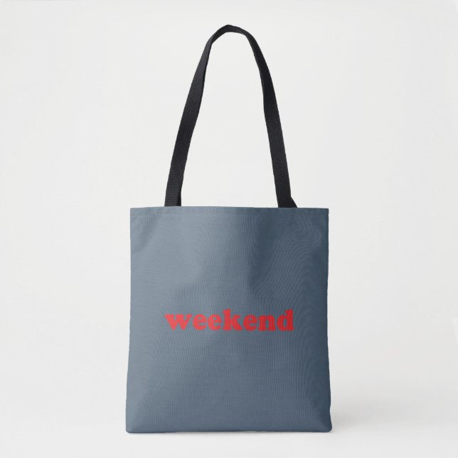 "Wochenende" rot / grau Tasche (Vorderseite)