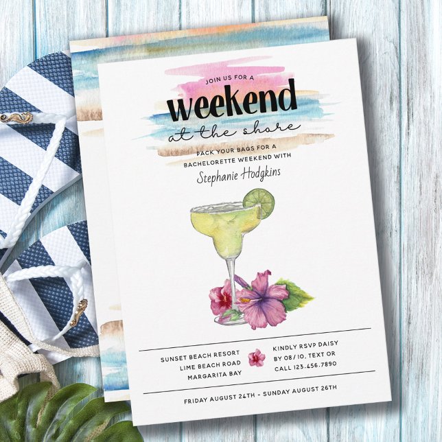 Wochenende Shore Margarita Hibiskus Bachelorette Einladung (Von Creator hochgeladen)