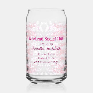Wochenende-Sozialclub rosa Glitter Junggesellinnen Dosenglas