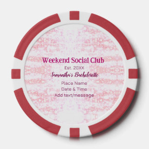 Wochenende-Sozialclub rosa Glitter Junggesellinnen Pokerchips