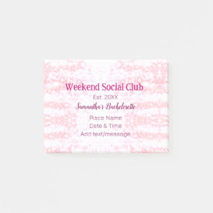 Wochenende-Sozialclub rosa Glitter Junggesellinnen Post-it Klebezettel