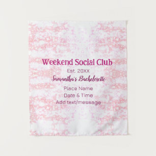 Wochenende-Sozialclub rosa Glitter Junggesellinnen Wandteppich