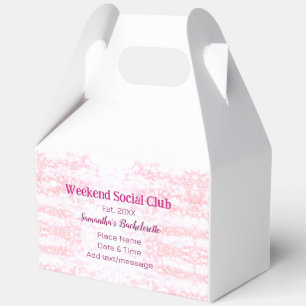 Wochenende Sozialverein pinkfarbener Glitzer Bache Geschenkschachtel