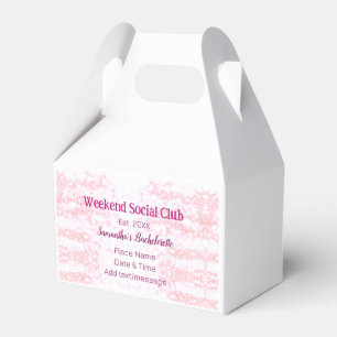 Wochenende Sozialverein pinkfarbener Glitzer Bache Geschenkschachtel