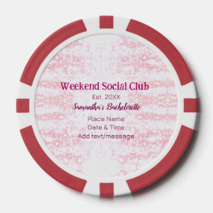 Wochenende Sozialverein pinkfarbener Glitzer Bache Pokerchips