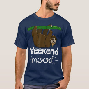 Wochenende Stimmung Funny Sleepy Head Lazy Sloth L T-Shirt