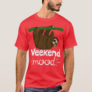 Wochenende Stimmung Funny Sleepy Head Lazy Sloth L T-Shirt