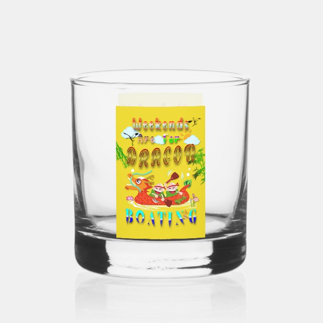 Wochenenden für Drachenboote Whiskyglas (Vorderseite)