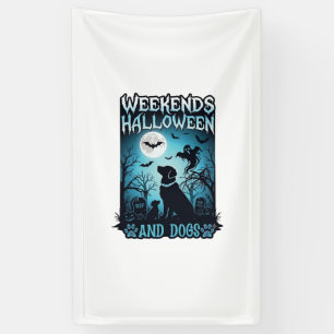 Wochenenden Halloween Hunde Geist Vollmond Silhoue Banner