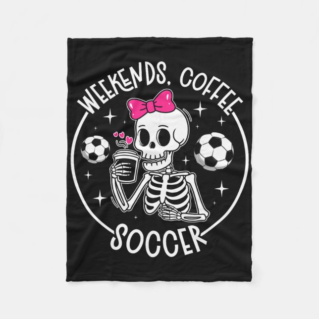 Wochenenden-Kaffee-Fußballmutter eines Fußball spi Fleecedecke (Vorderseite)
