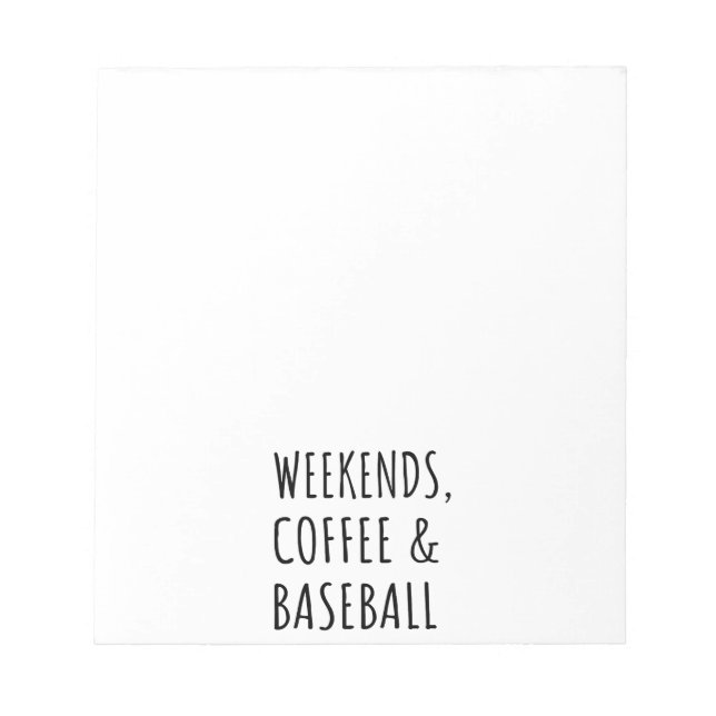 Wochenenden, Kaffee und Baseball I Notizblock (Vorderseite)