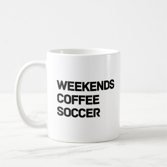 Wochenenden Kaffee- und Fußball-Komfort-Farben Kaffeetasse (Links)