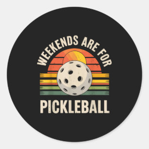 Wochenenden sind für Pickleball lustig Pickle Ball Runder Aufkleber