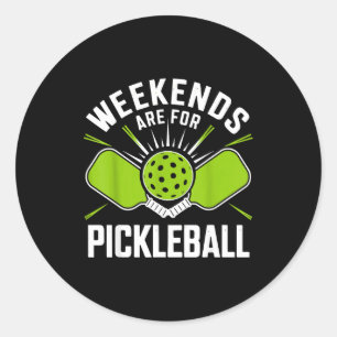 Wochenenden sind für Pickleball lustiges Pickle Ba Runder Aufkleber
