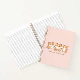 'Wochenendpläne: Corgi' Süßes Kawaii-Rosa-Corgi-Ge Notizbuch