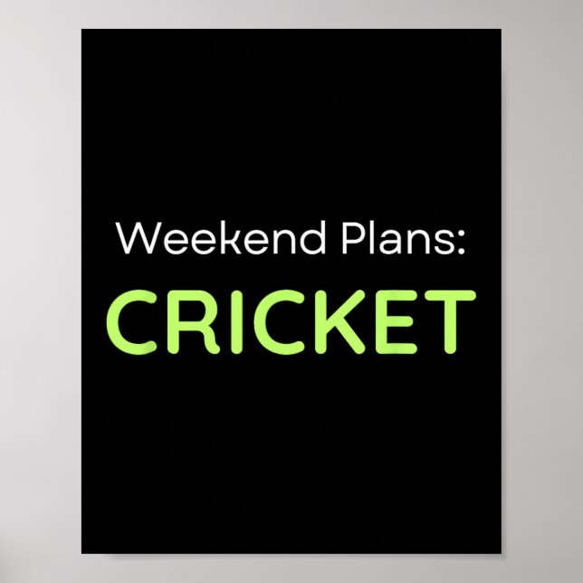 Wochenendpläne Cricket Cricketer  Poster (Vorne)