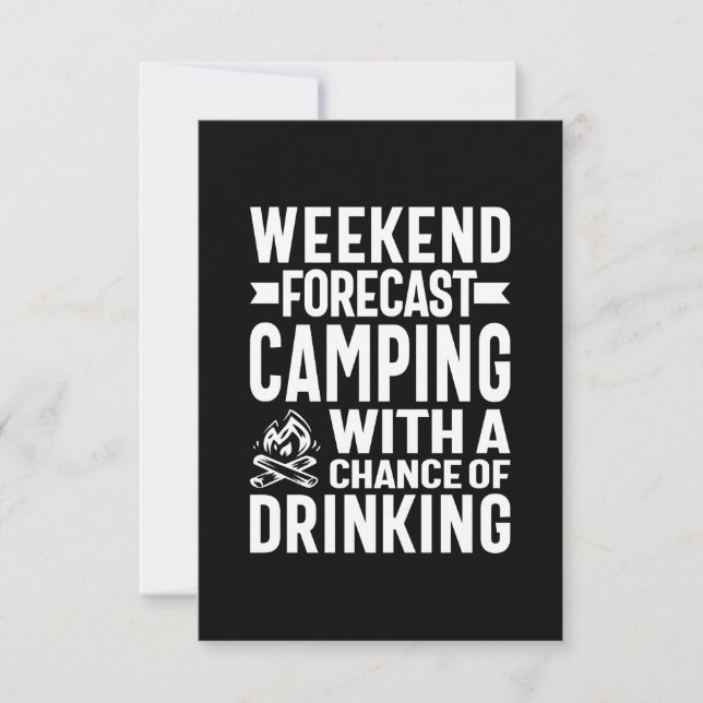 Wochenendprognose Camping mit der Chance zu trinke RSVP Karte (Vorderseite)
