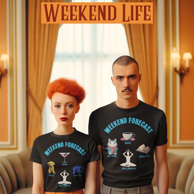 Wochenendprognose Welpen, Sips, Gaming, Yoga T-Shirt (Von Creator hochgeladen)