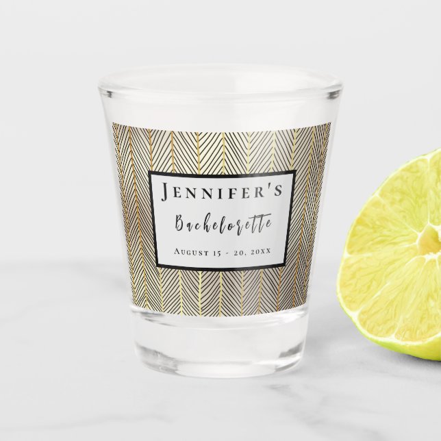 Wochenendreise Personalisierter Junggeselinnen-Abs Schnapsglas (Vorderseite)