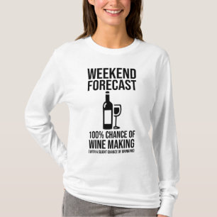 Wochenendvorhersage - 100% Chance auf Weinherstell T-Shirt
