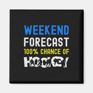 Wochenendvorhersage Lustiger Eishockeyspieler Torw Magnet