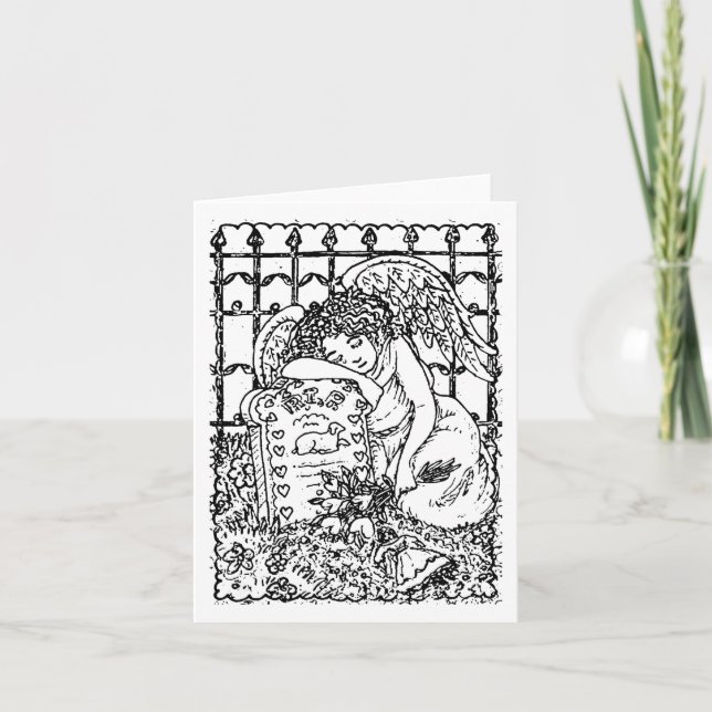 WOCHENGARDISCHE ANGEL, FRIEDHOF NOTE CARD Blank Karte (Vorderseite)