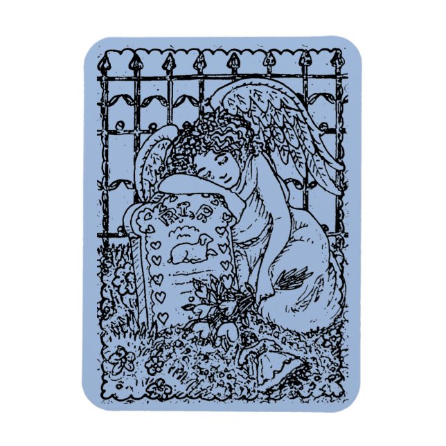 WOCHENGARDISCHE ANGEL, FRIEDHOF, TIEFESTES BEILEID MAGNET (Vertikal)