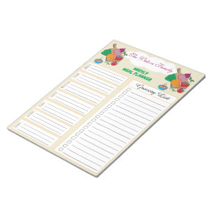 Wochenmehlplaner Lebensmittelliste Notepad Notizblock