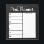 Wochenmehlplaner Notizblock<br><div class="desc">Personalisierter wöchentlicher Familienmahlplaner. Erstellen Sie einen individuellen wöchentlichen Abendplaner für Ihre Familienküche. Platz zum Schreiben von Essensplänen für jeden Wochentag. Fügen Sie auch Lebensmittel und mehr zu den Einkaufslisten Veranstalter. Modernstes Schwarz-Weiß-Design und hübsche Kalligraphie-Skripte.</div>