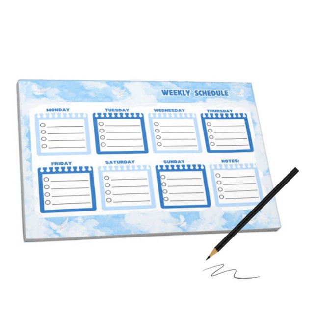 Wochenplan mit blauem Himmel Notizblock (Von Creator hochgeladen)