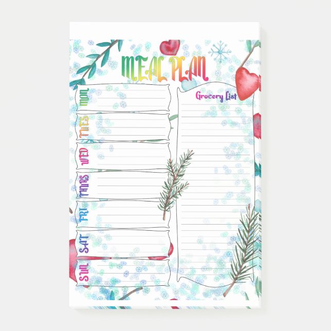 Wochenplan Post-it Klebezettel (Vorderseite)