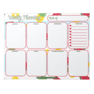 Wochenplaner   Ananas Watermelon Pattern Notizblock