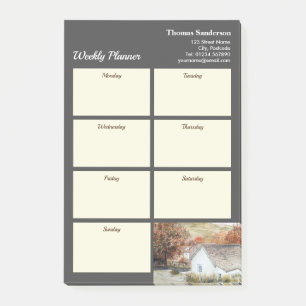 Wochenplaner Autumn Buttermere Village England Post-it Klebezettel