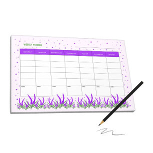 Wochenplaner mit Blume Notizblock