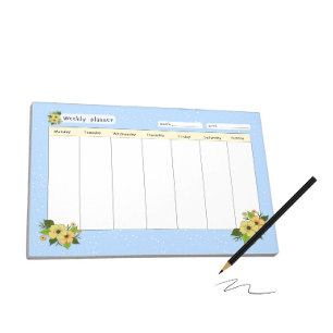 Wochenplaner mit Blume Notizblock