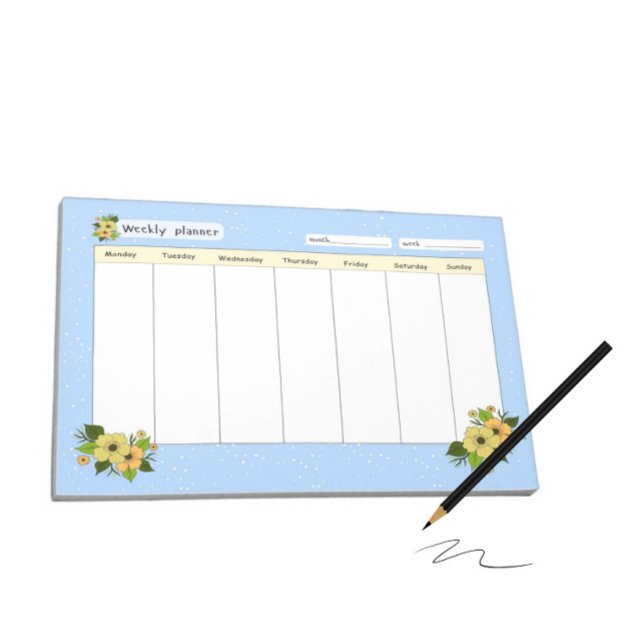 Wochenplaner mit Blume Notizblock (Von Creator hochgeladen)