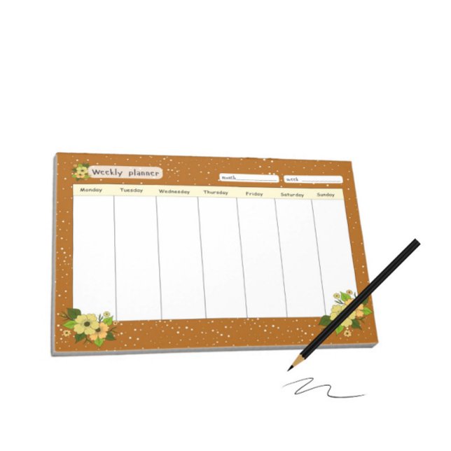 Wochenplaner mit Blume Notizblock (Von Creator hochgeladen)