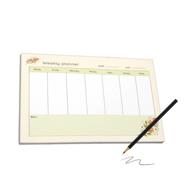 Wochenplaner mit Blumen Notizblock (Von Creator hochgeladen)