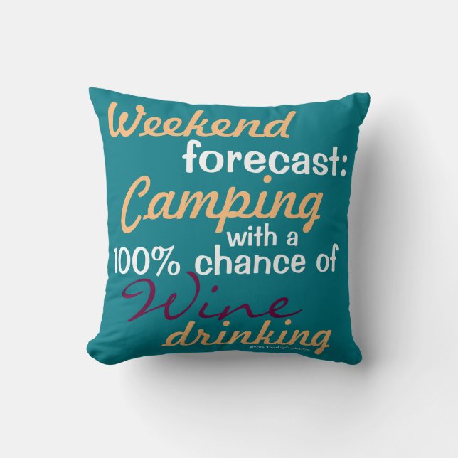 Wochenprognose: Camping / Glamping & Wein Kissen (Vorderseite)