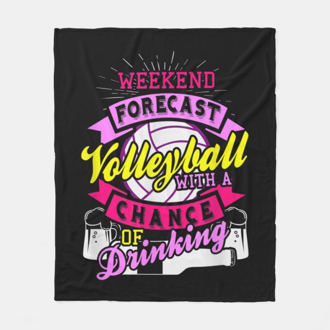 Wochenprognose Volleyball mit Chance auf Trinken Fleecedecke (Vorderseite)